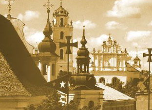 Una vecchia veduta di Vilnius.